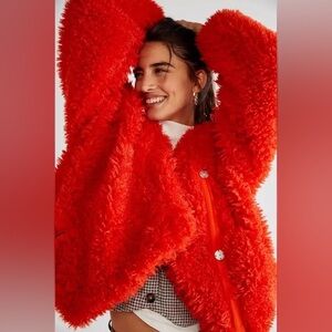 Free people Lena faux for cropped jacket